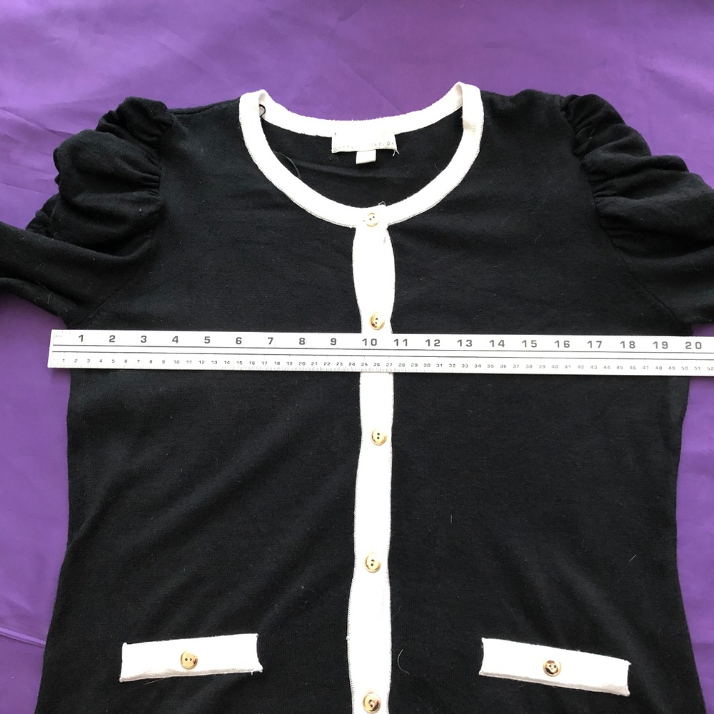 ☘️☘️ Carolyn Taylor black & white Cardigan ☘️☘️ - Picture 5 of 7